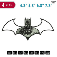 Batman Logo Comb Embroidery Design