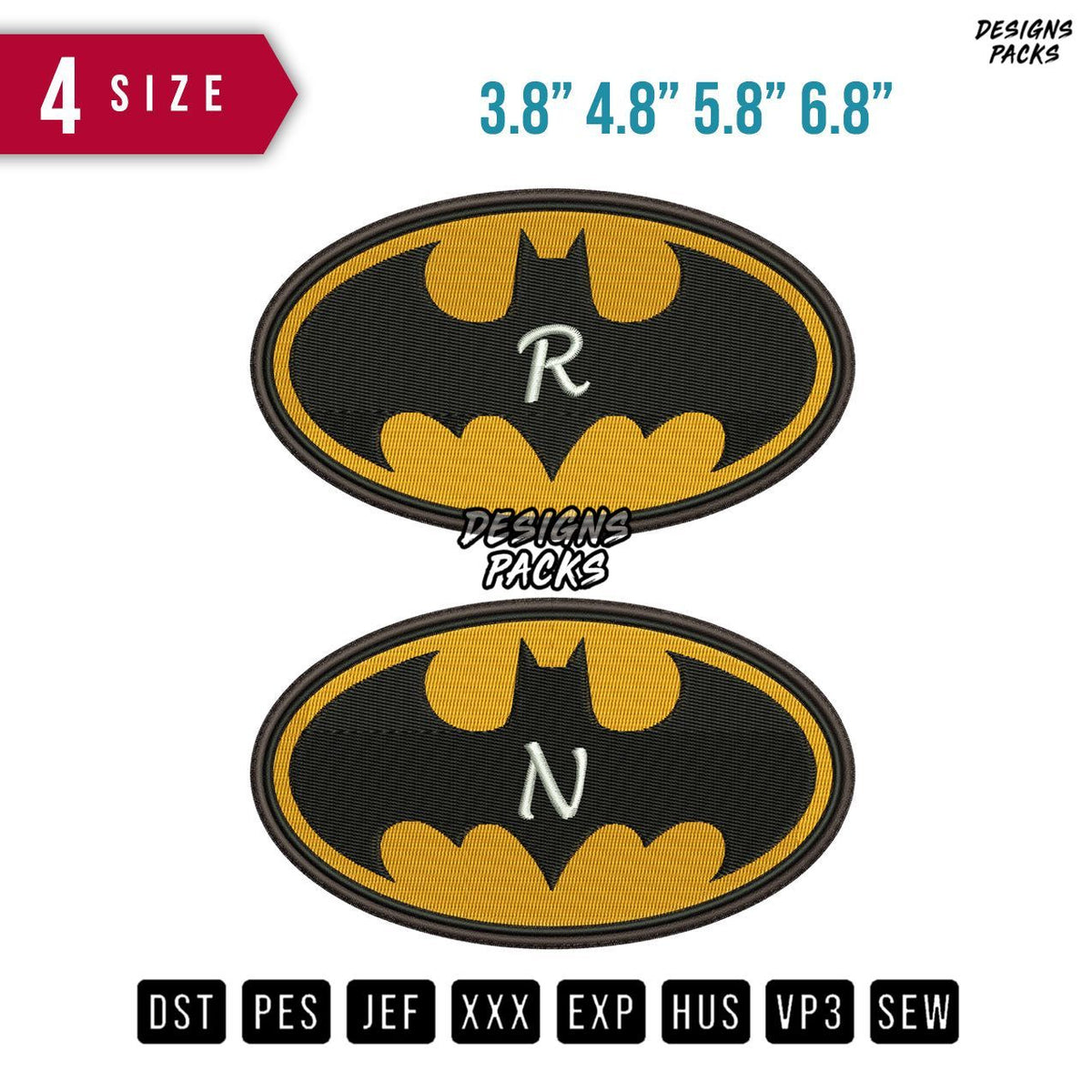 Batman Logo RN Embroidery Design