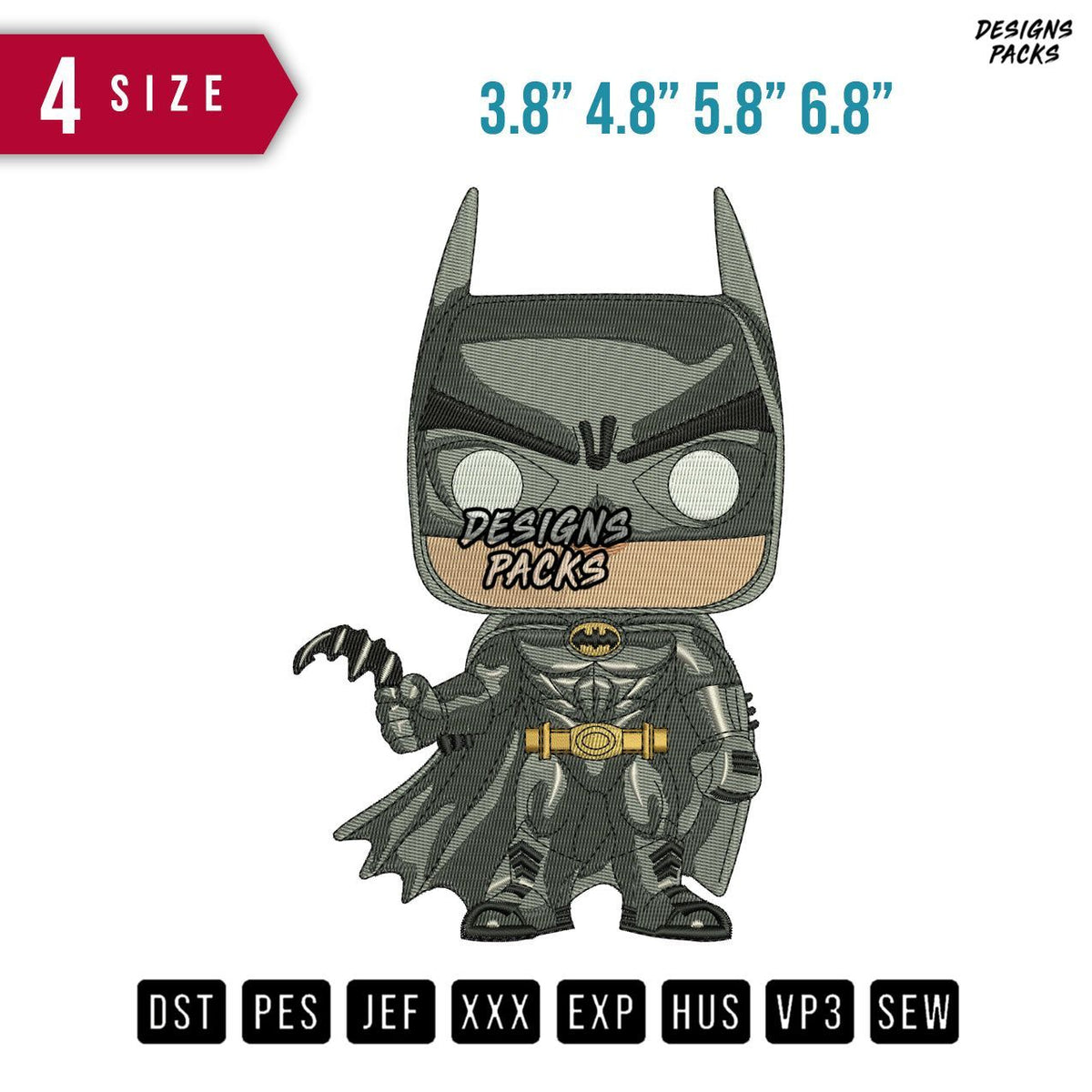 Batman Stand Embroidery Design