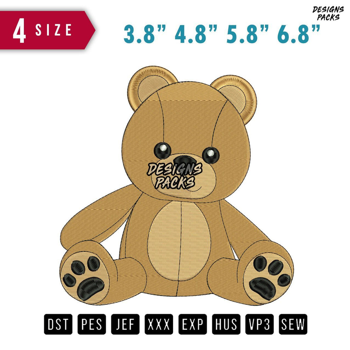 Bear Icon B Embroidery Design