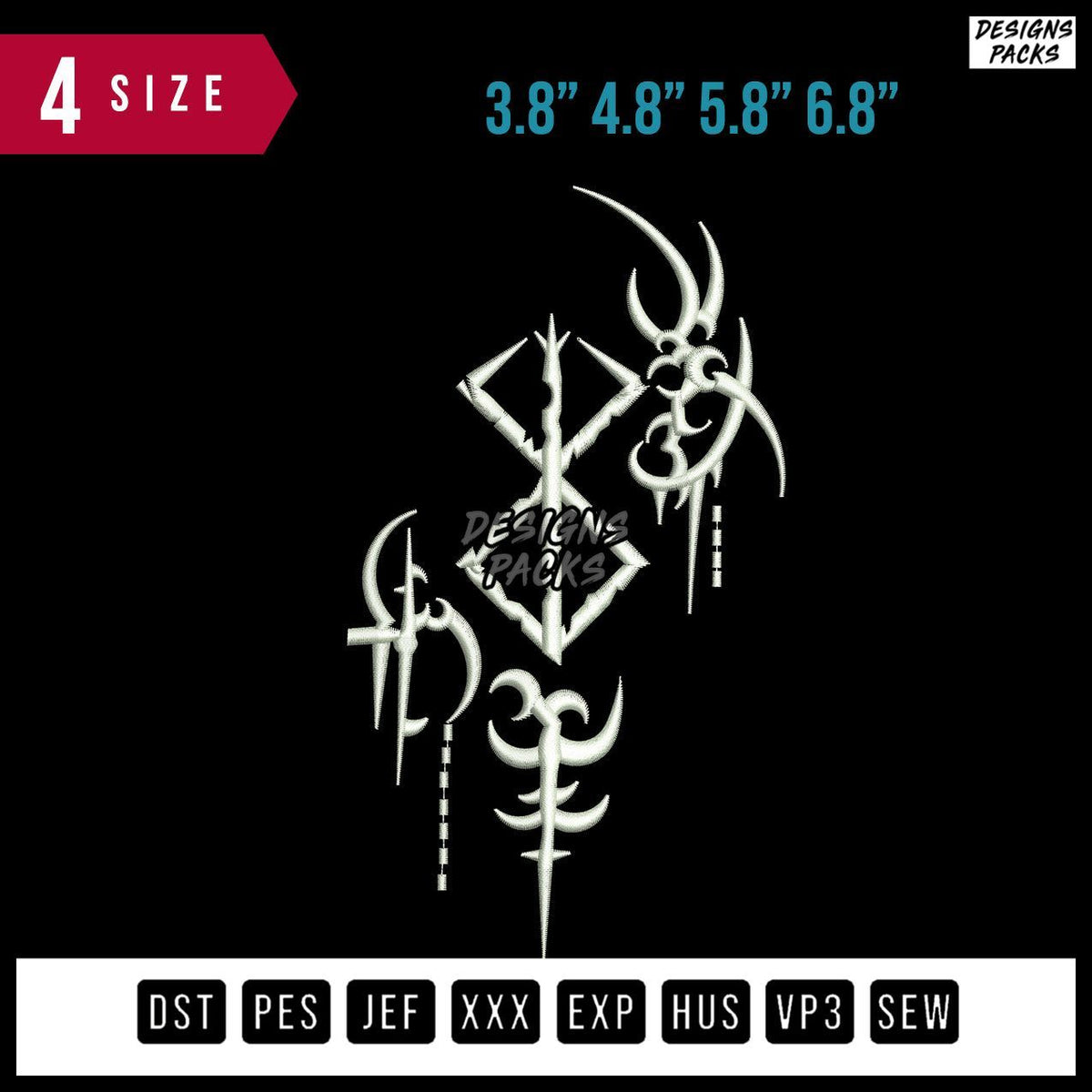 Berserk B Embroidery Design