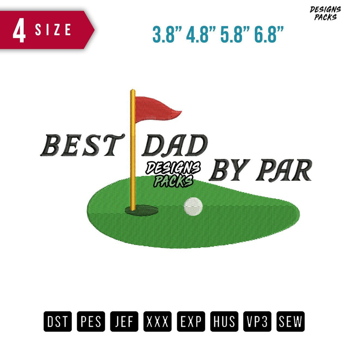 Best Dad By Par Embroidery Design