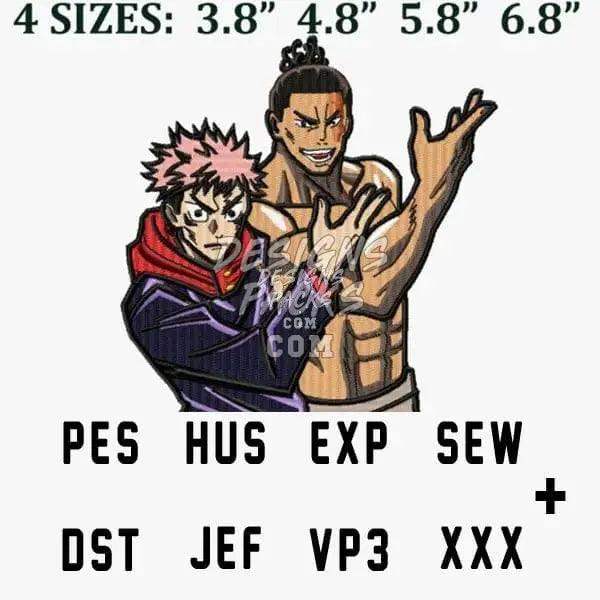 Anime character embroidery design in PES, DST, and other formats for instant download