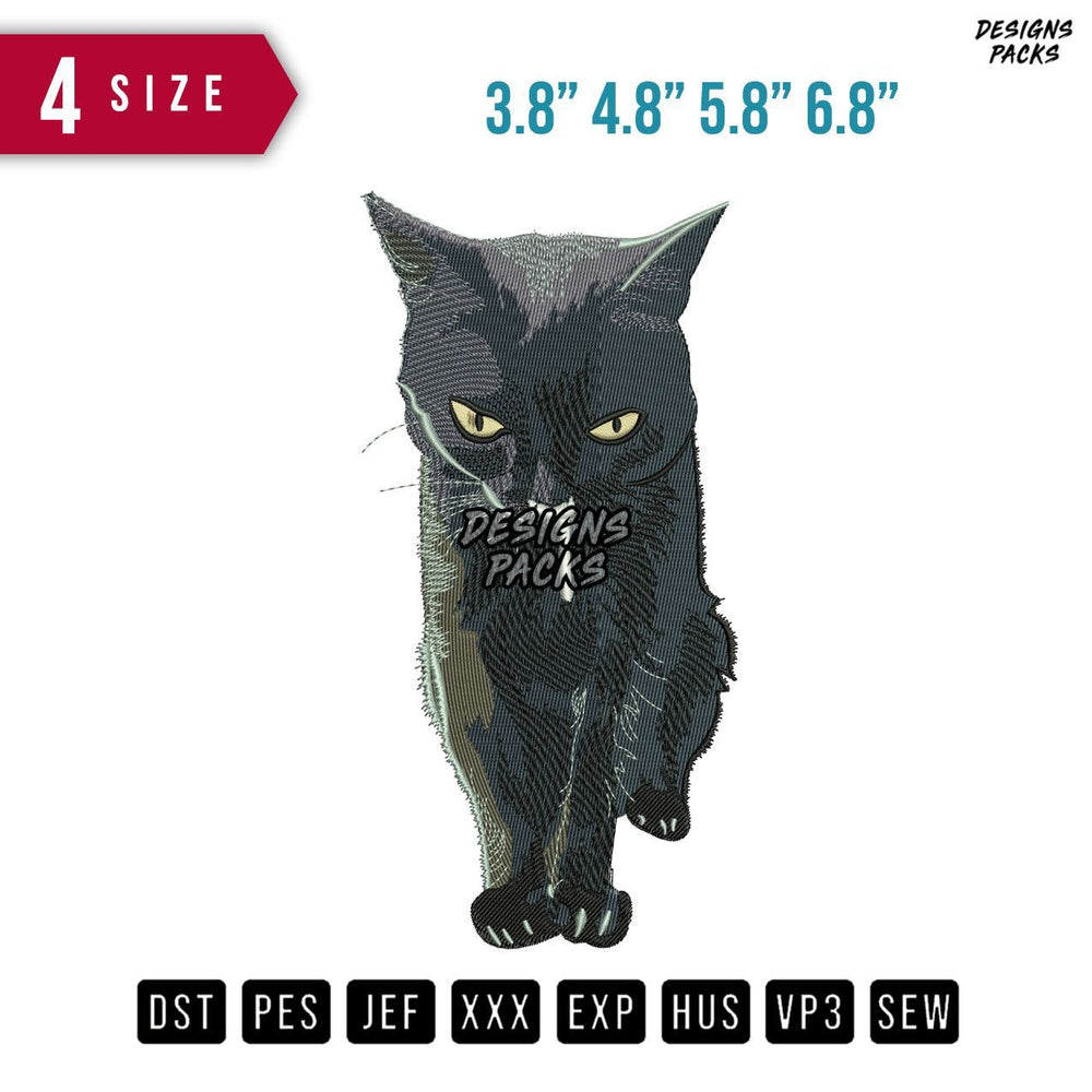 Black CatSnot Embroidery Design