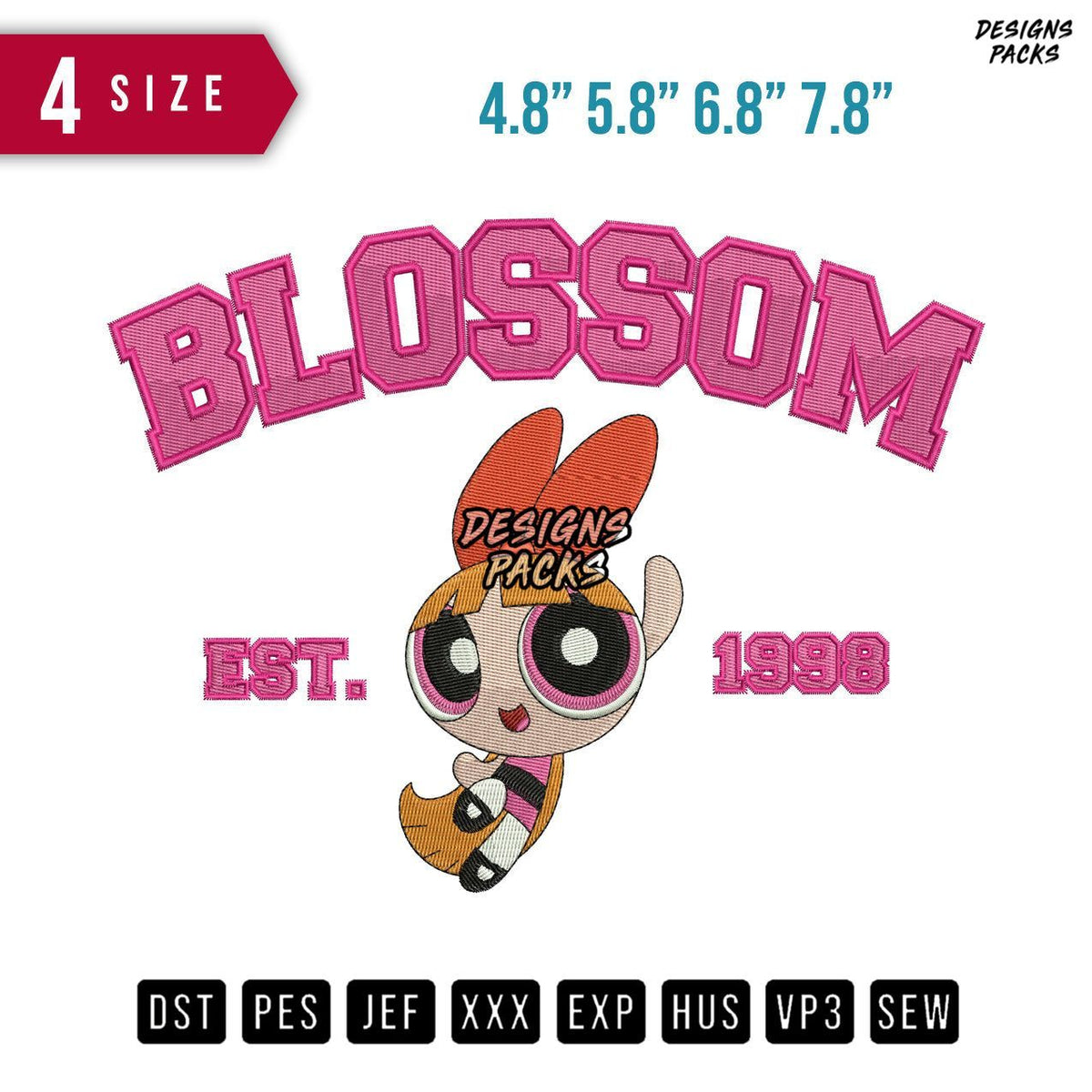 Blossom Est Embroidery Design