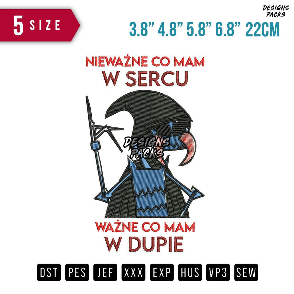 Blue Alien Embroidery Design