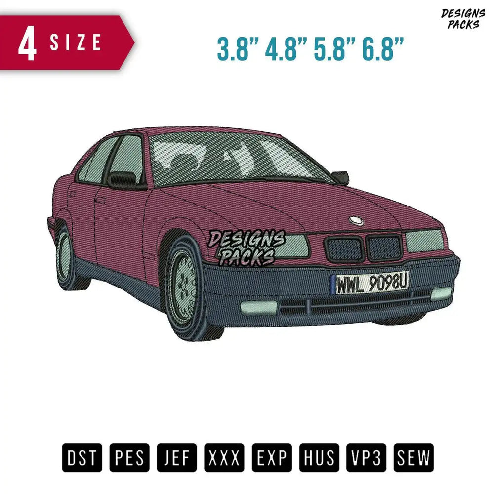 Bmw 318s Embroidery Design