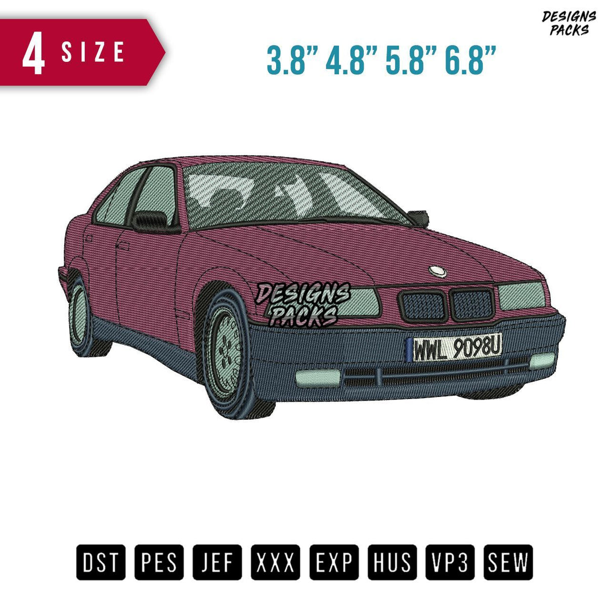 Bmw 318s Embroidery Design