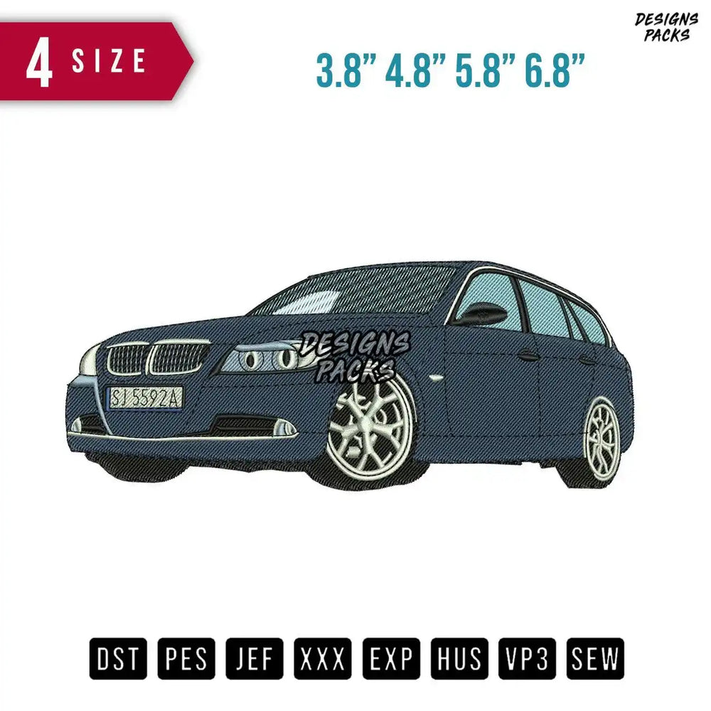 Bmw 3 series Black Embroidery Design