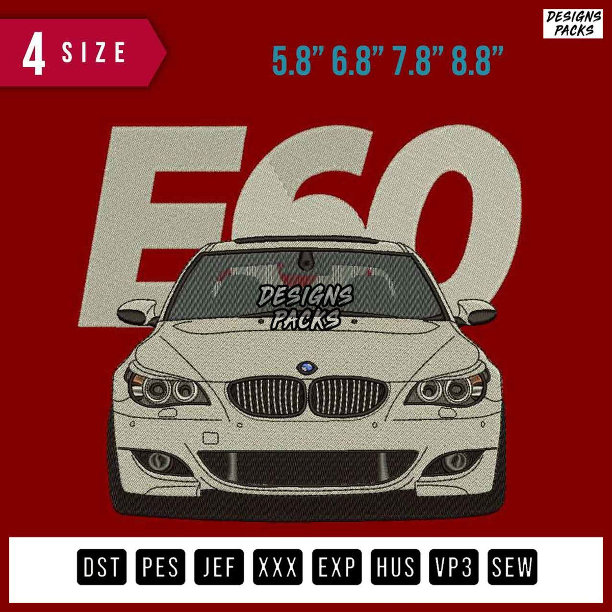 BMW Car E6 Embroidery Design