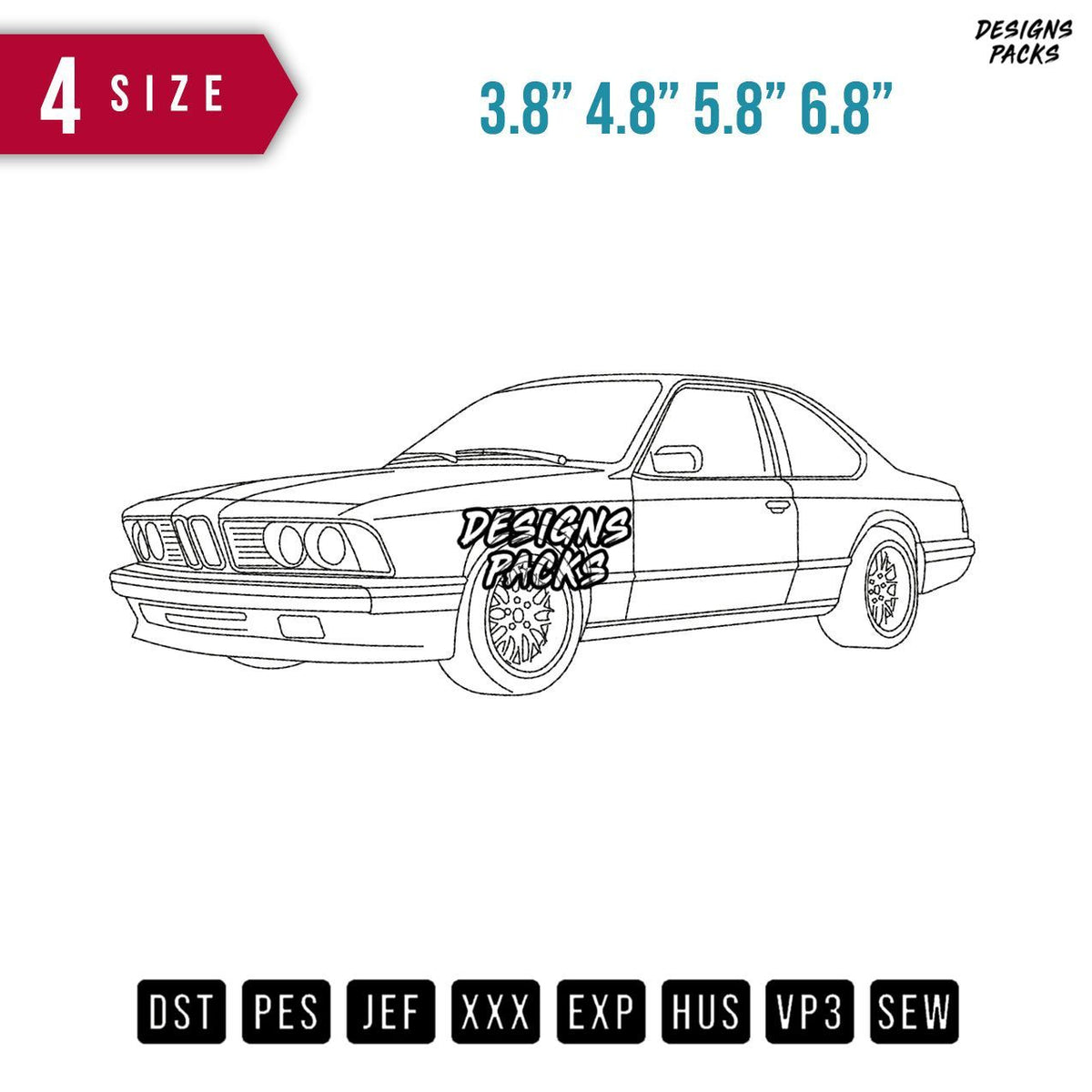 Bmw Series 6 Embroidery Design