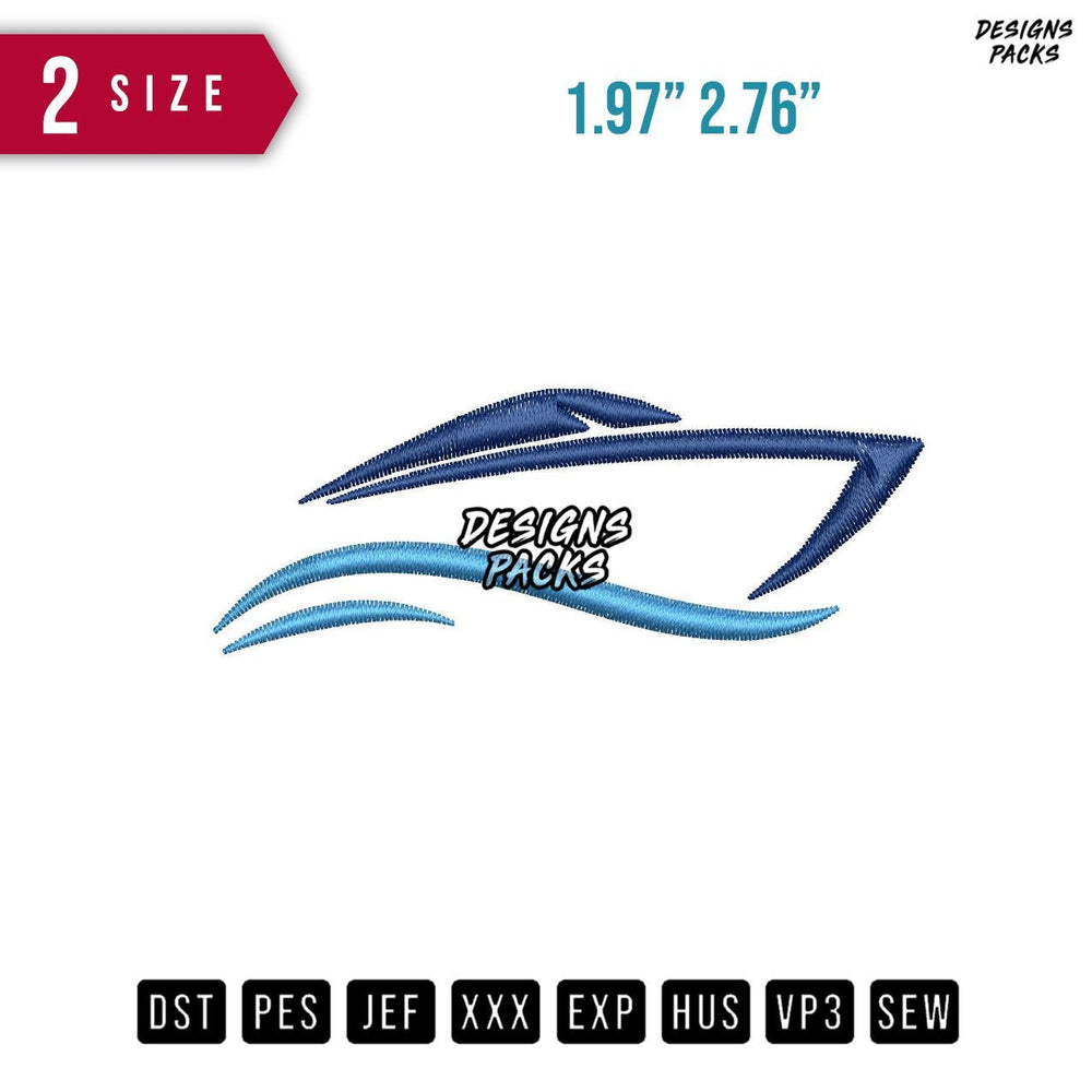 Boat Logo Embroidery Design