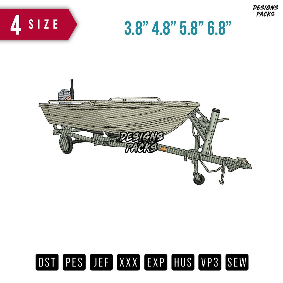 Boat SWV Embroidery Design