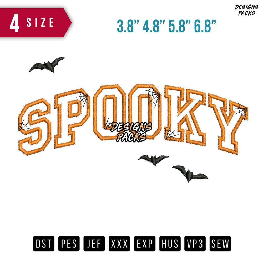 Boo Spooky Halloween B Embroidery Design