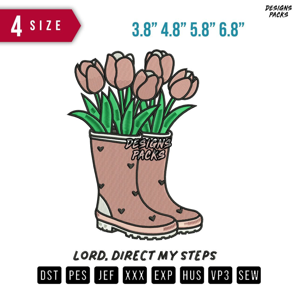 Boots Garden Embroidery Design