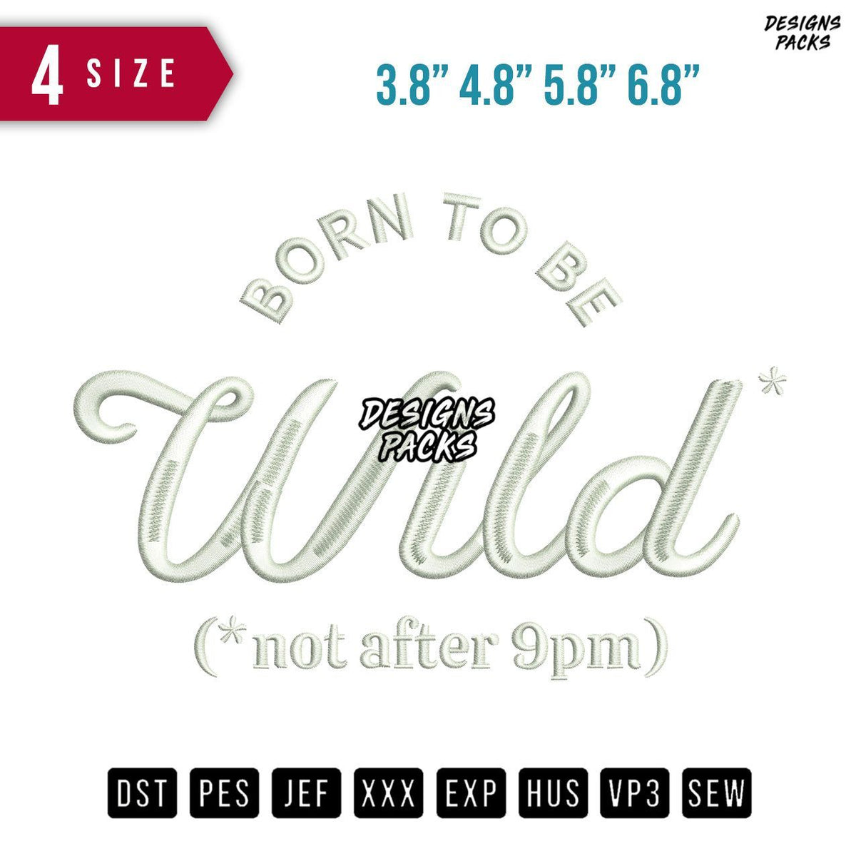Born to be Wild Embroidery Design