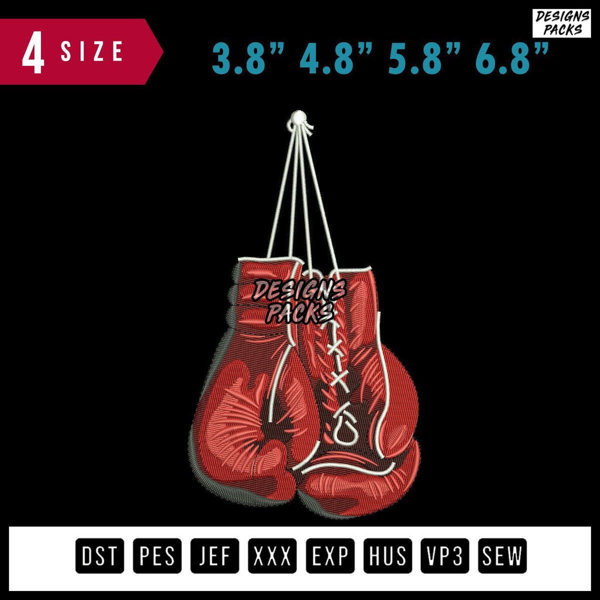 Boxing Embroidery Design