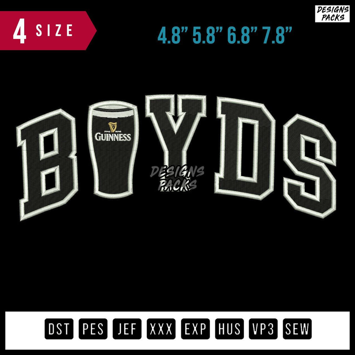 Boyds Guinness Embroidery Design