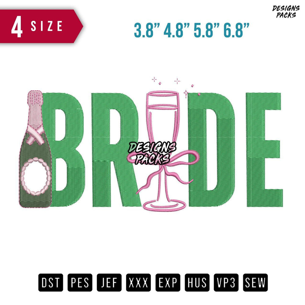 Bride Bottle Embroidery Design