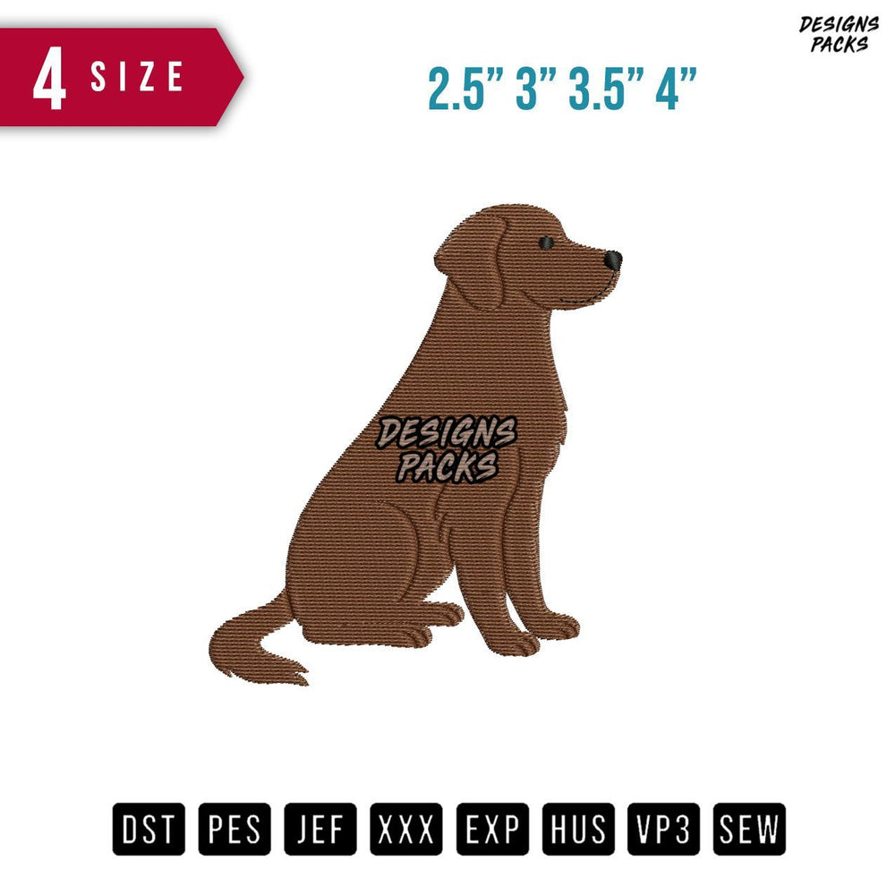 Brown Dog B Embroidery Design
