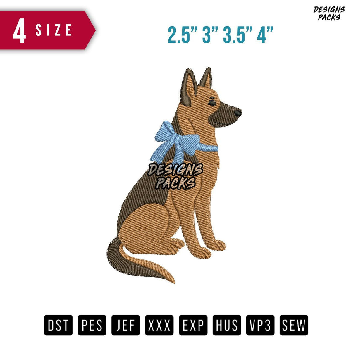 Brown Dog Blue B Embroidery Design