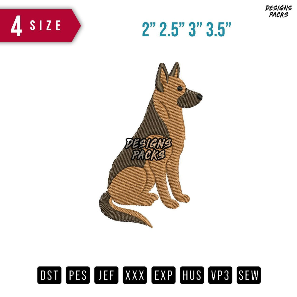 Brown Dog Embroidery Design