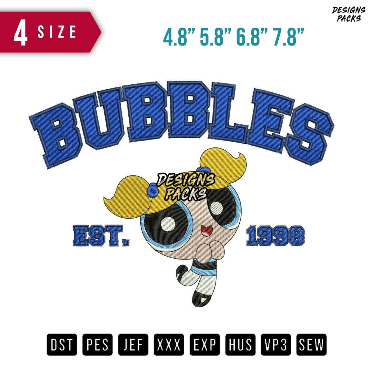 Bubbles Est Embroidery Design