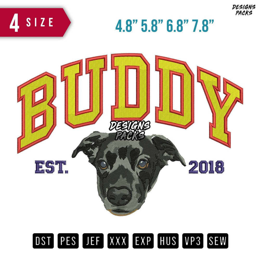 Buddy Dog Embroidery Design