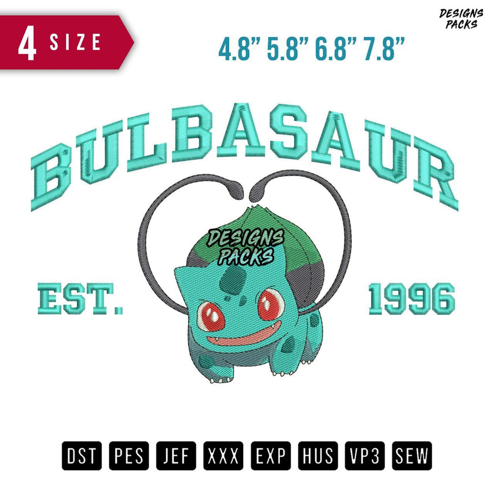 Bulobasaur Est Embroidery Design