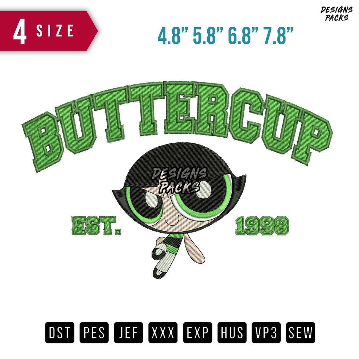 Buttercup Est Embroidery Design