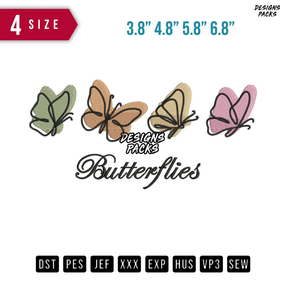 Butterflies Embroidery Design