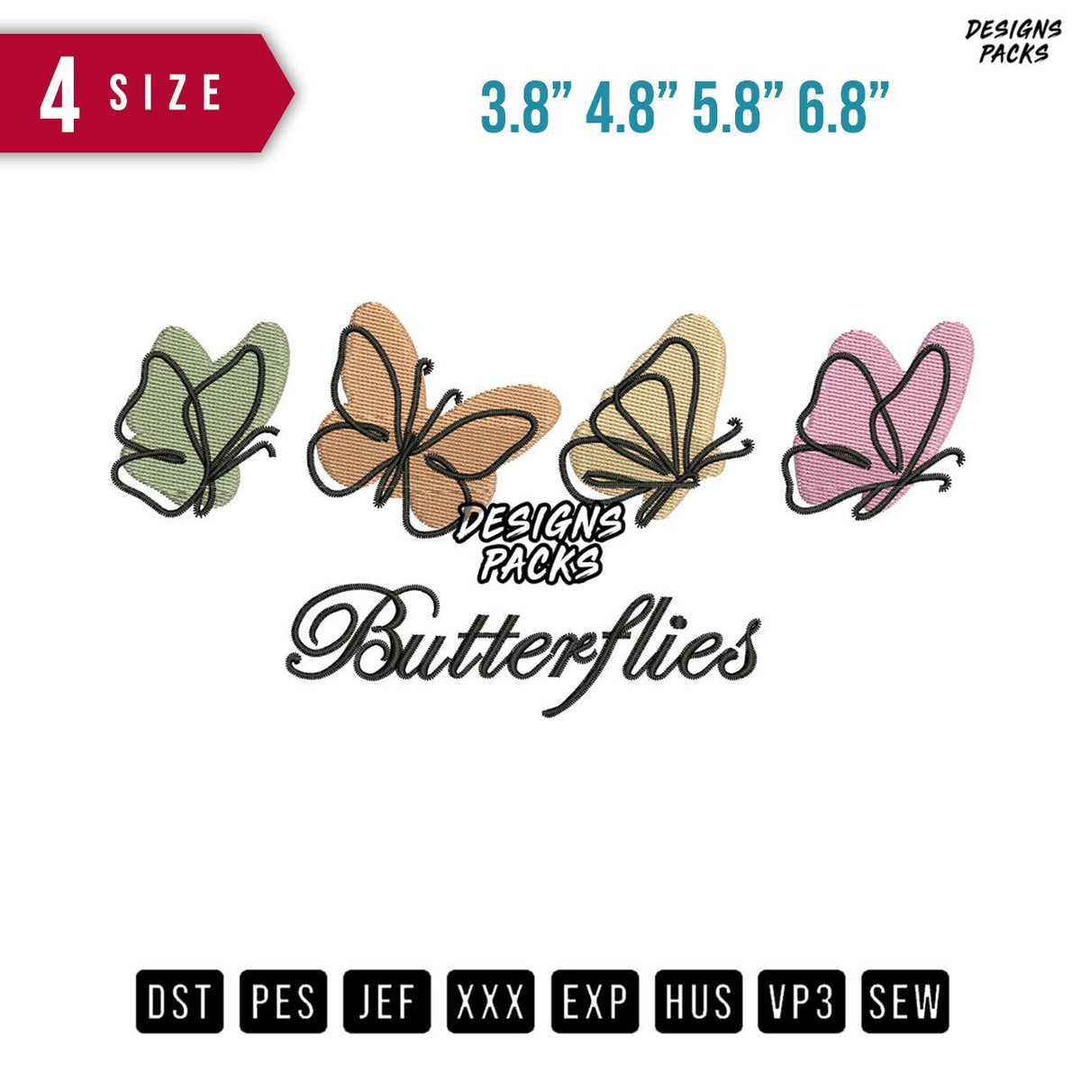 Butterflies Embroidery Design