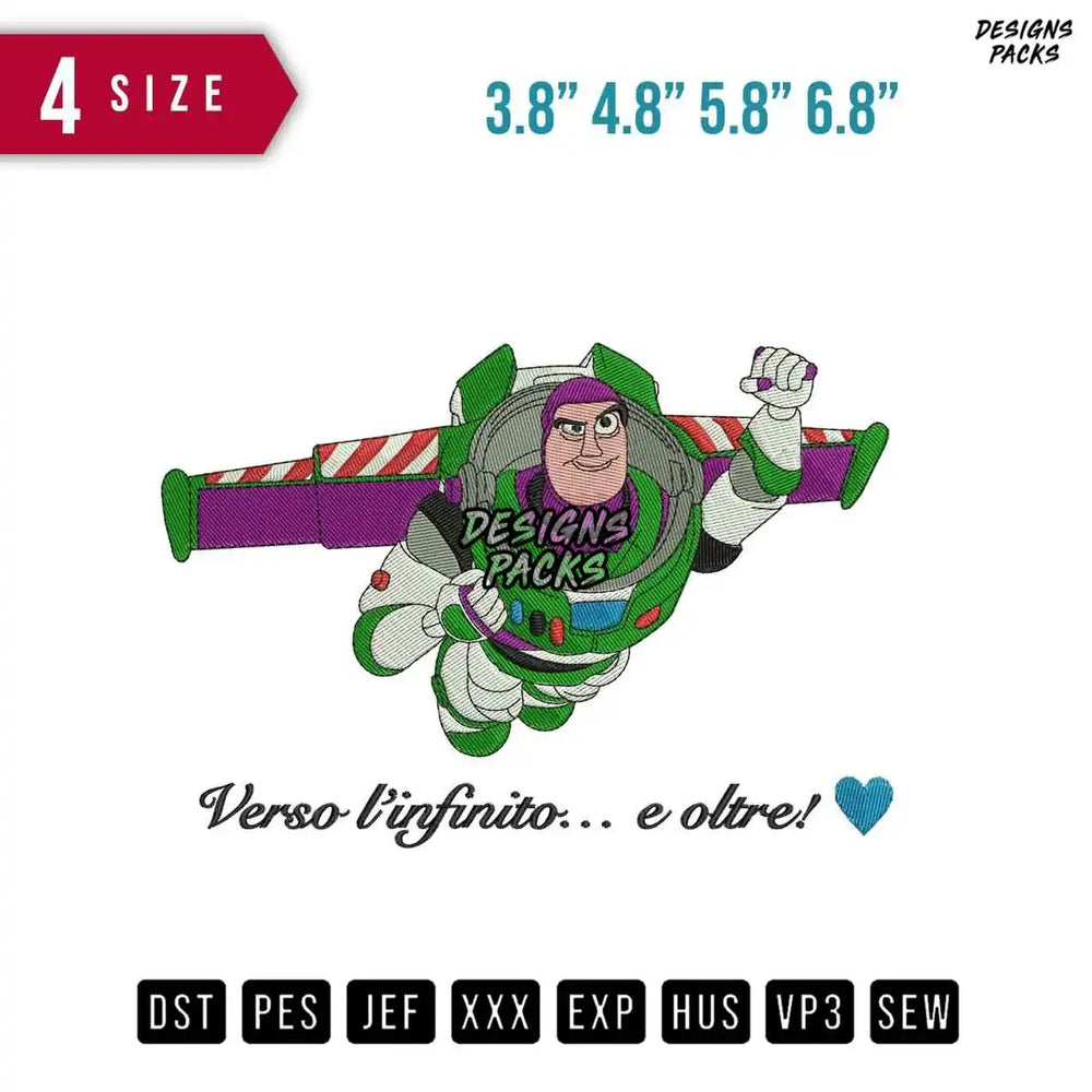 Buzz Flying Embroidery Design
