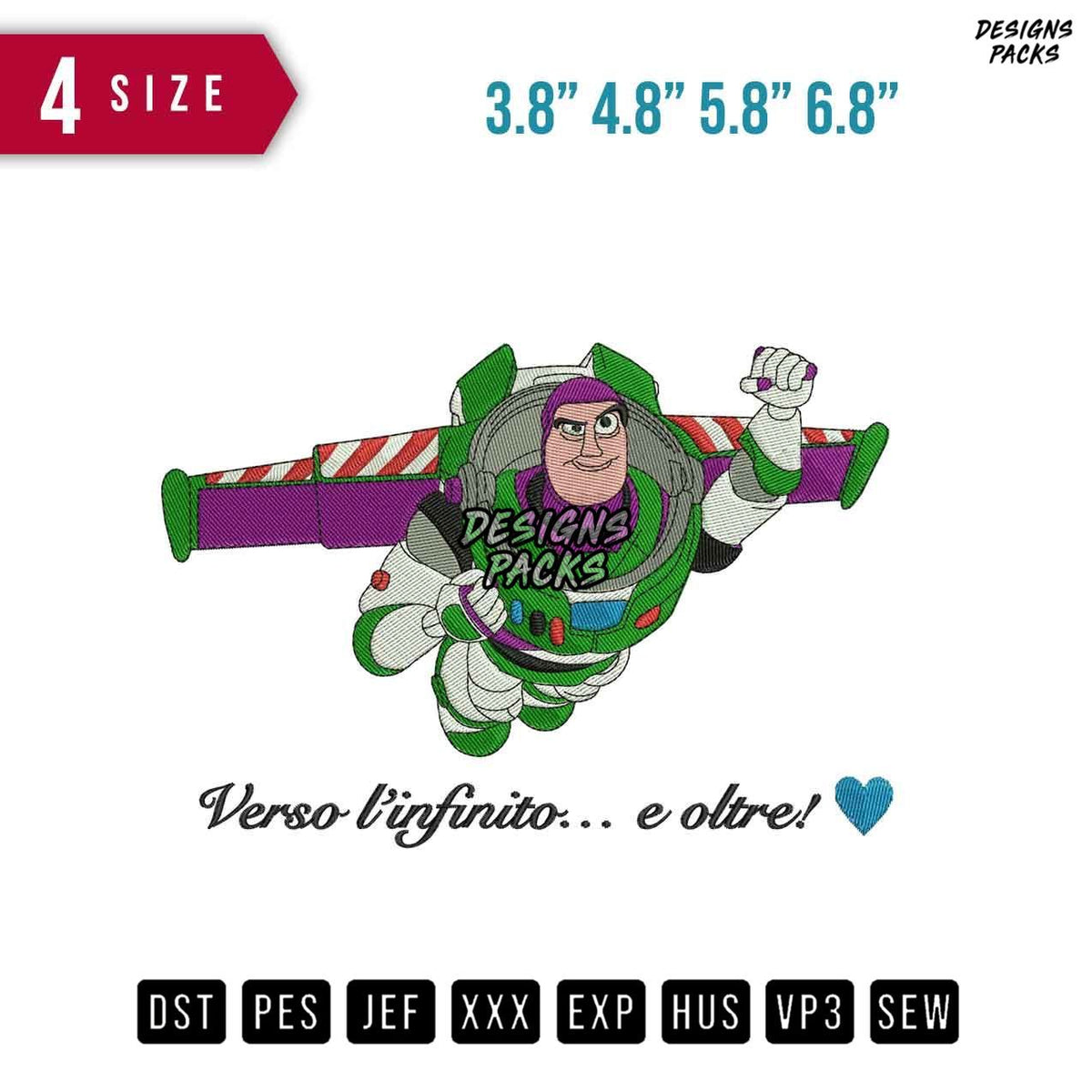 Buzz Flying Embroidery Design