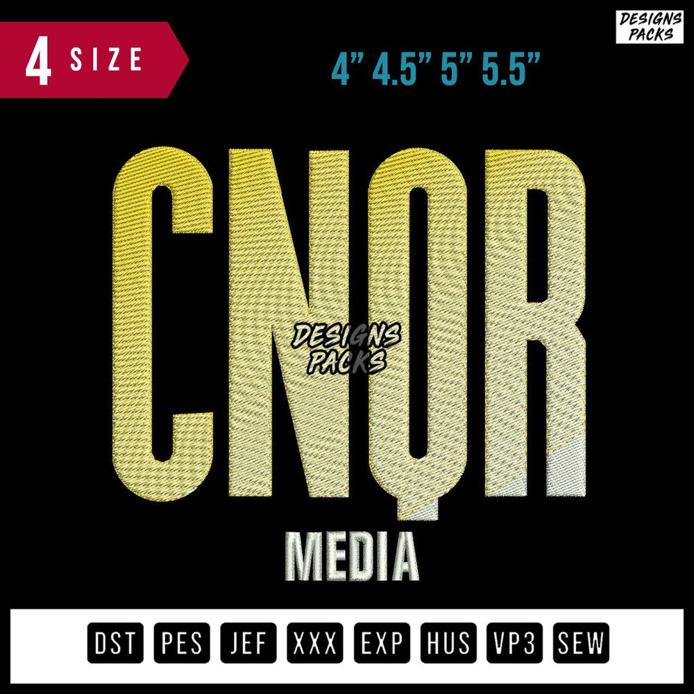 CNQR media Embroidery Design