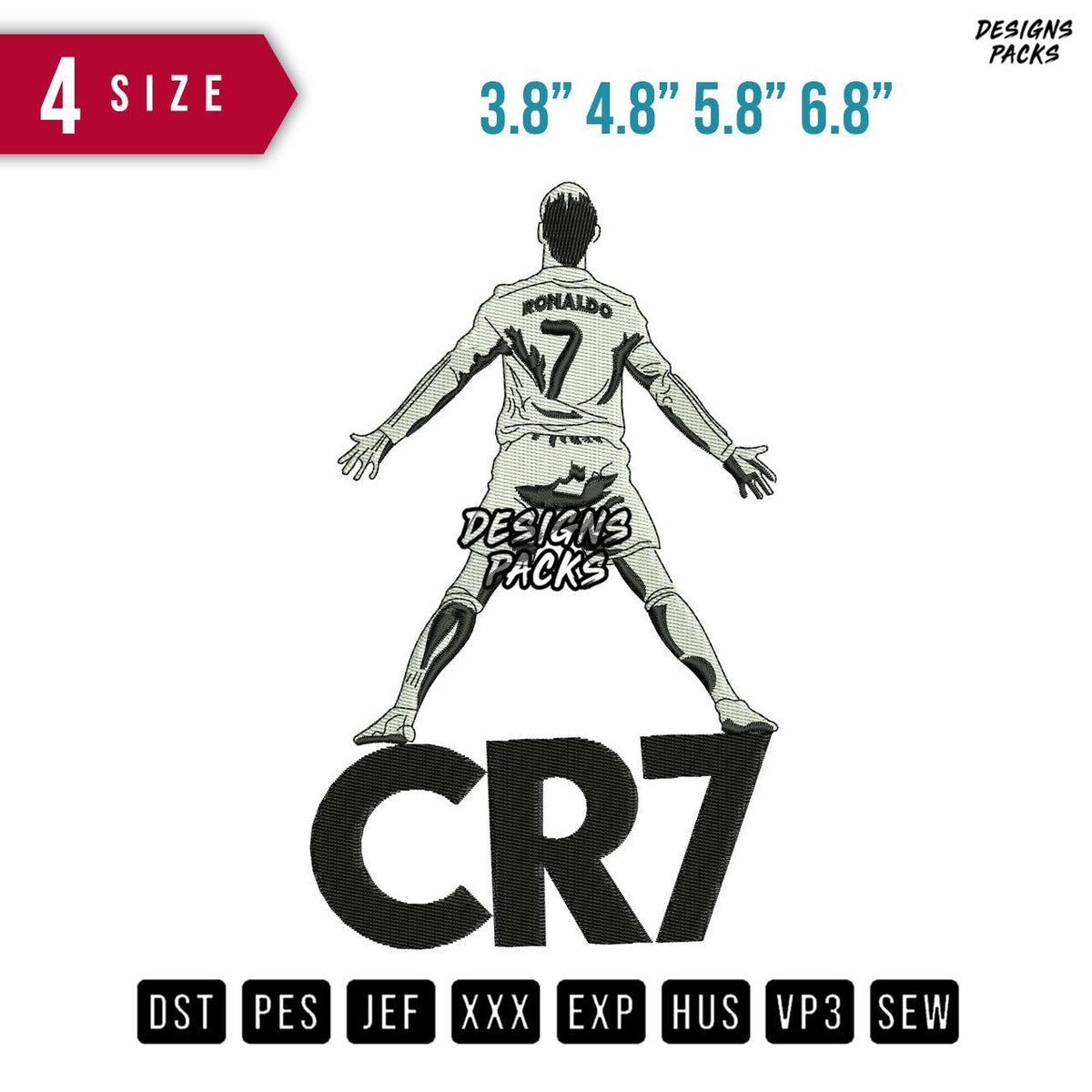 CR7 Ronaldo Embroidery Design