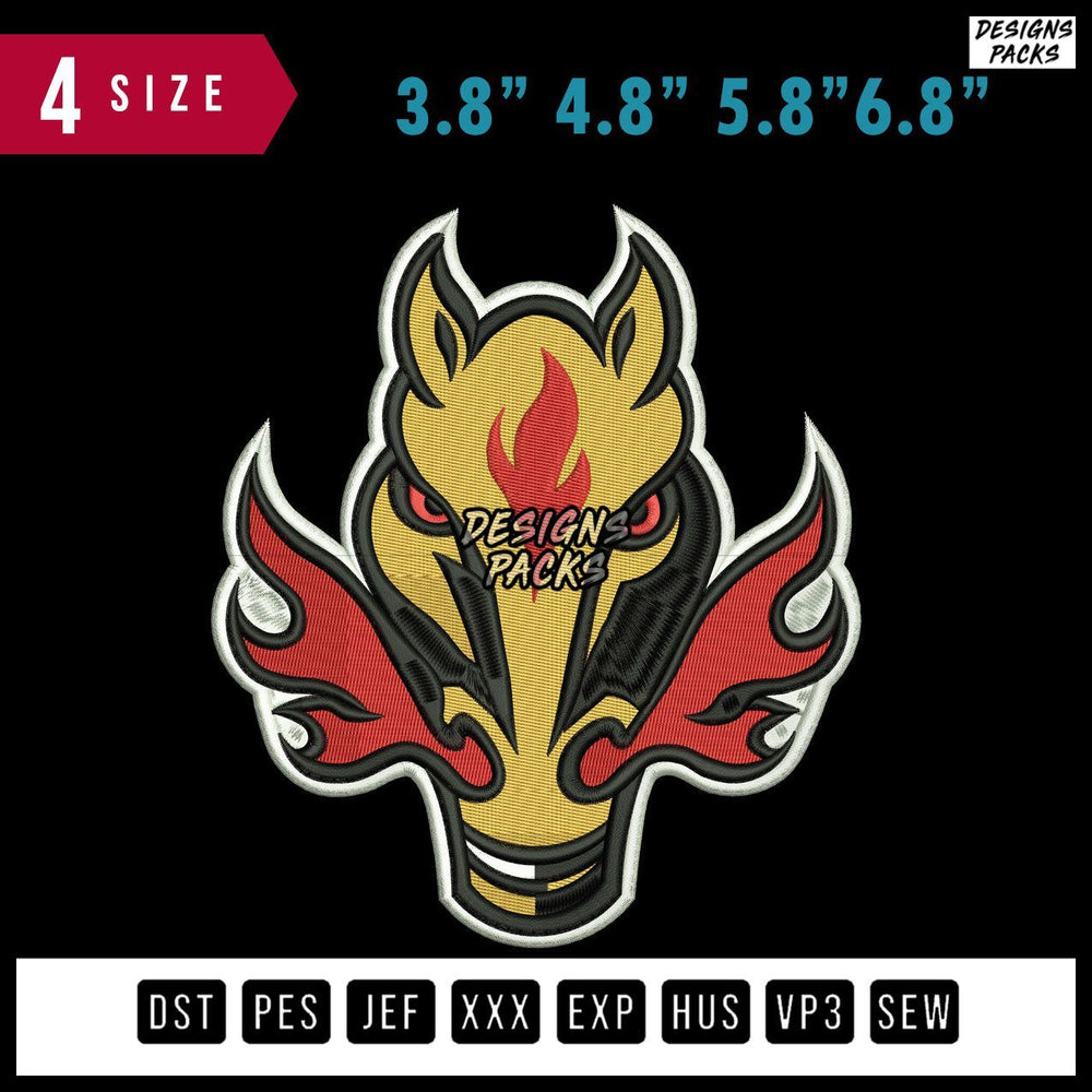 Calgary Flames Embroidery Design