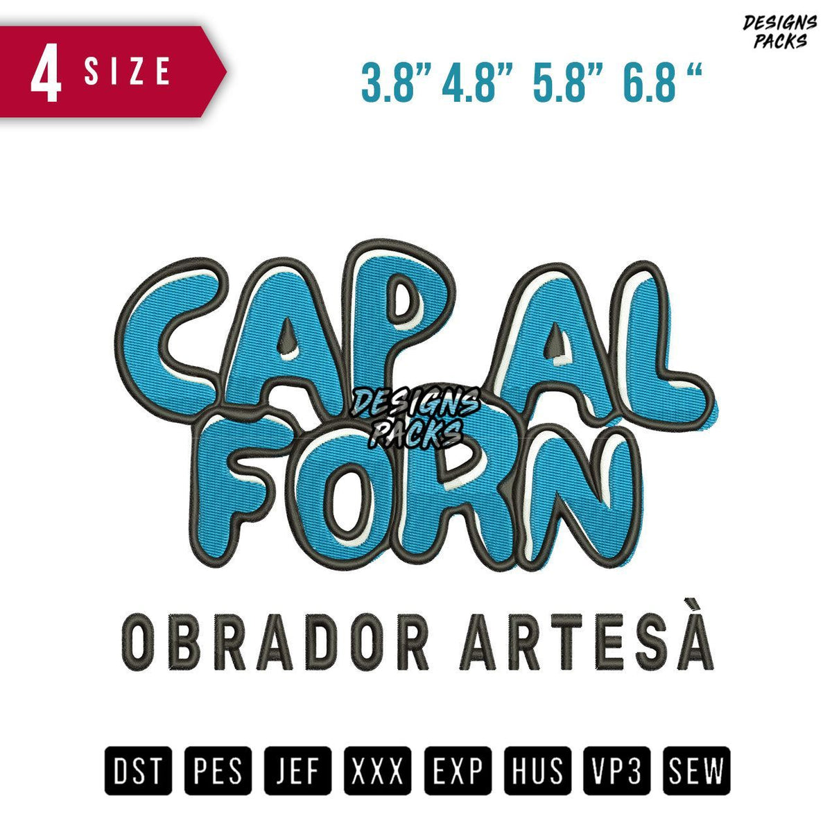 Cap al Embroidery Design