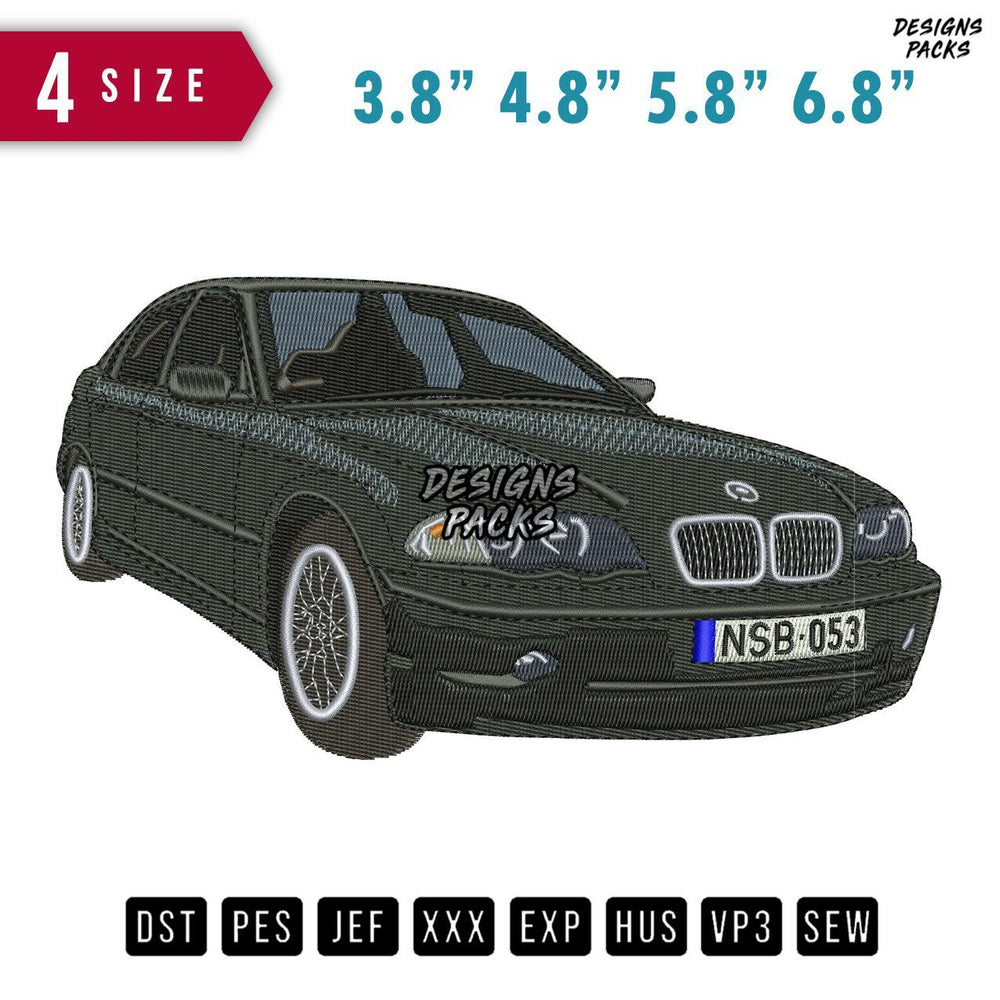 Car Bmw B Embroidery Design