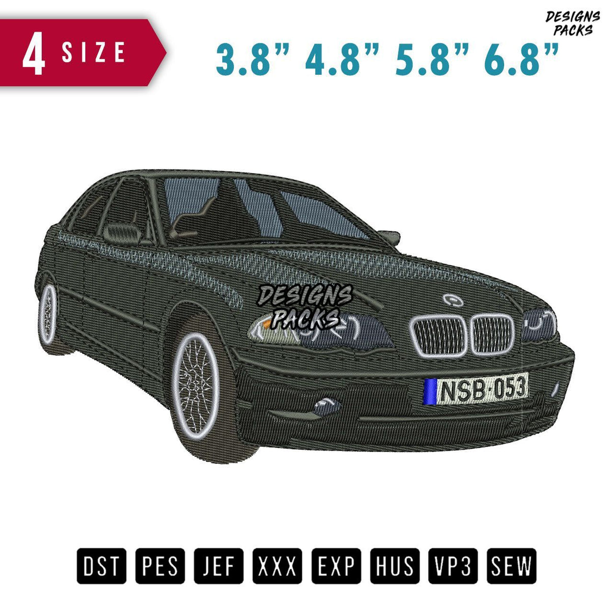 Car Bmw B Embroidery Design