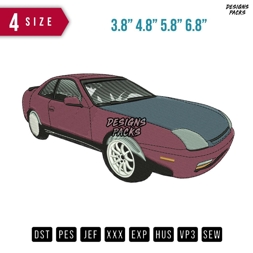 Car Burgundy B Embroidery Design