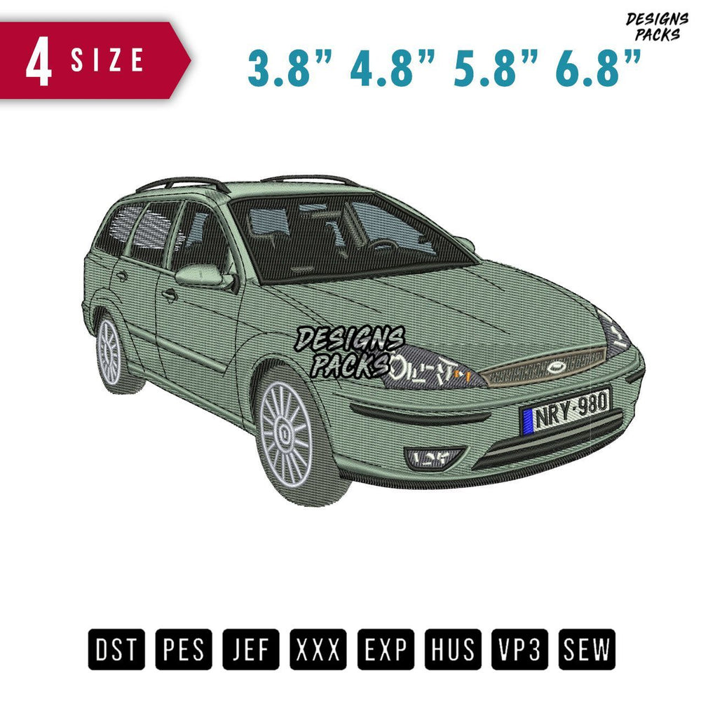 Car Ford Embroidery Design