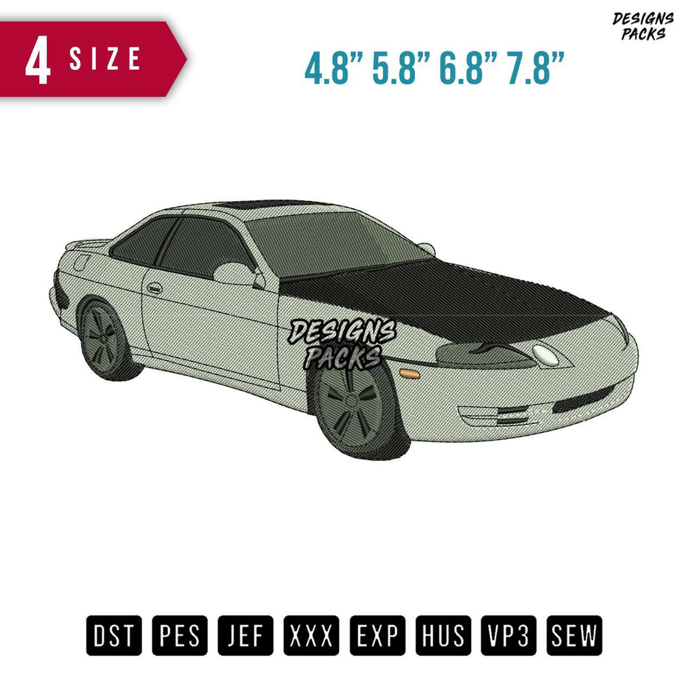 Car Silver B Embroidery Design