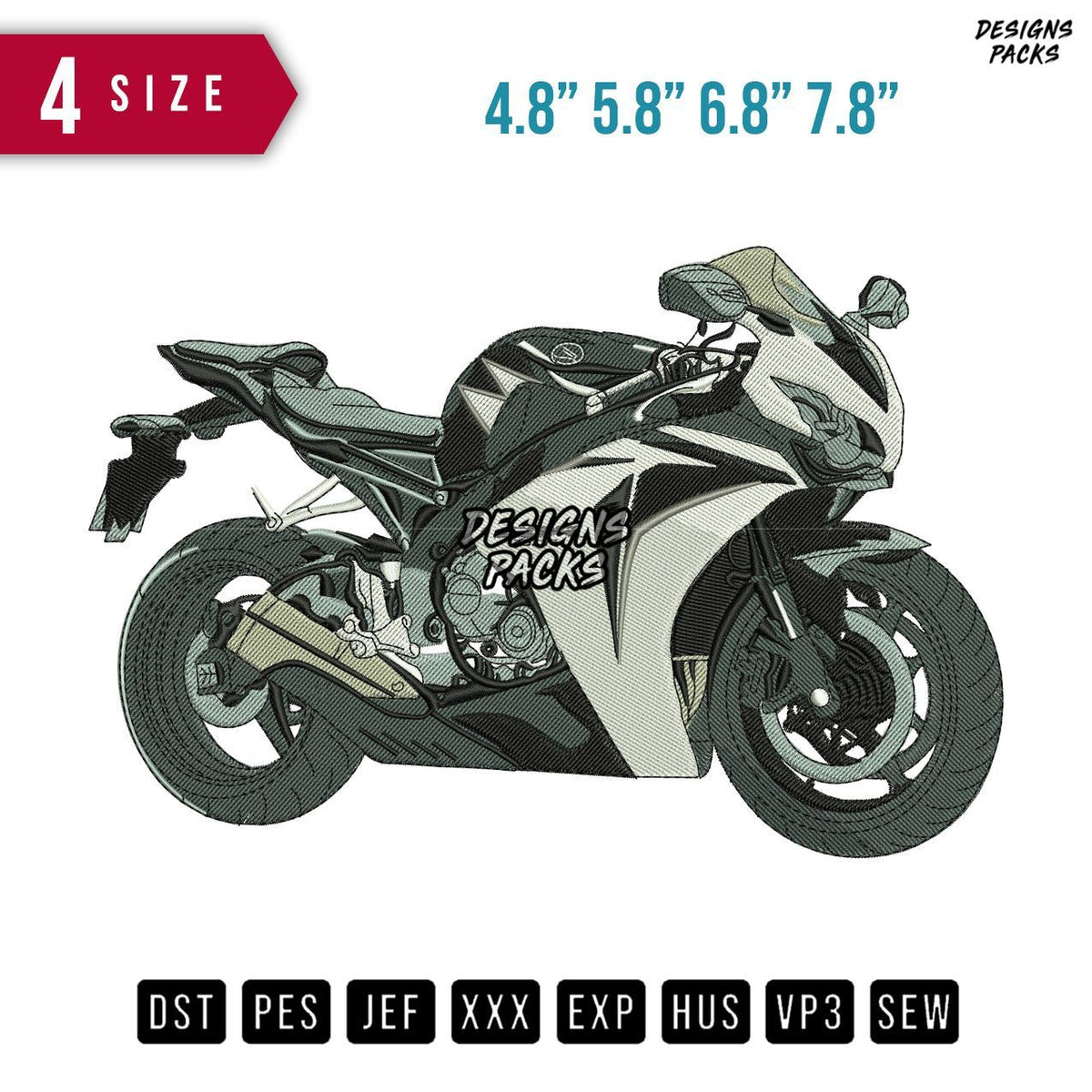 Cbr250R Embroidery Design