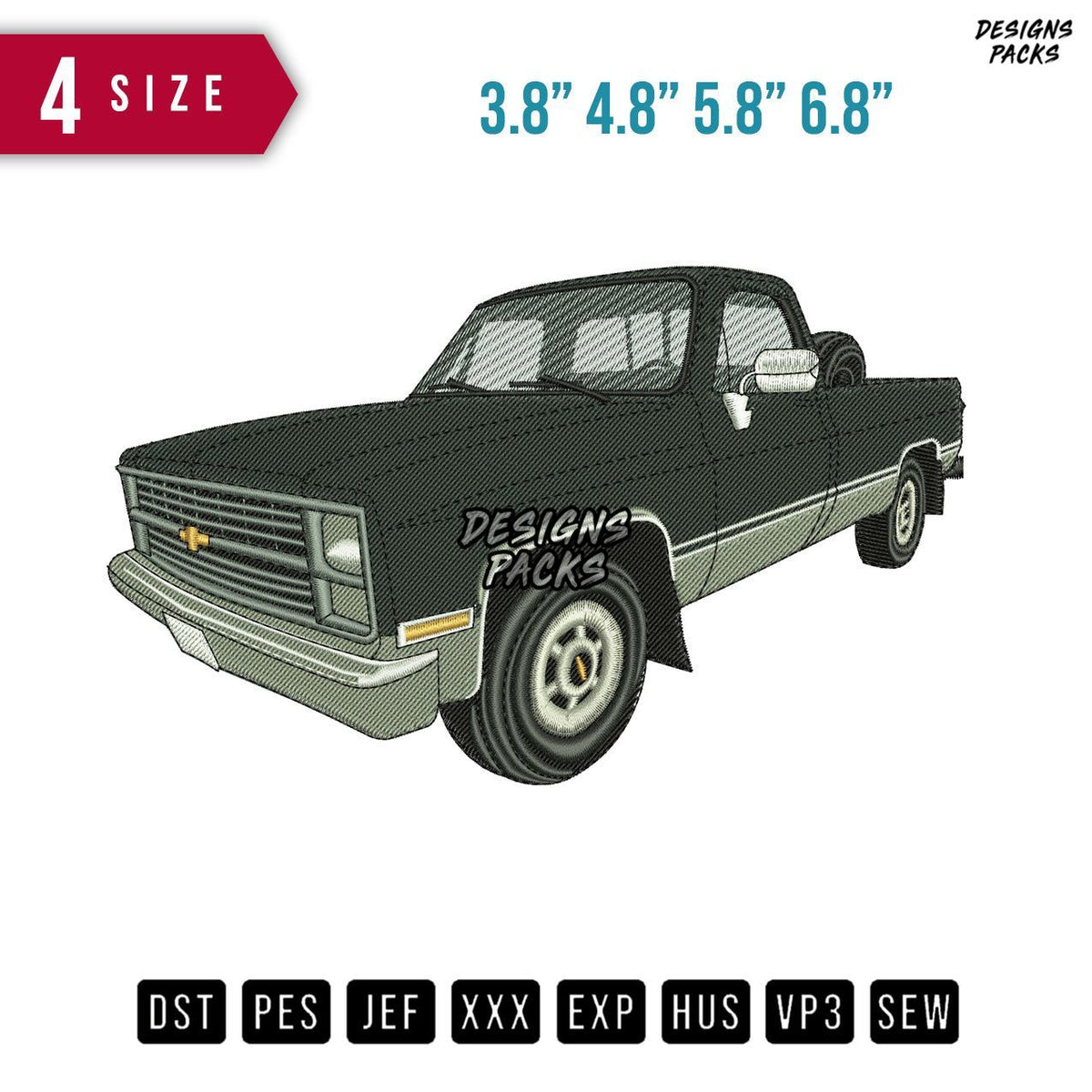 Chevrolet Pickup Embroidery Design