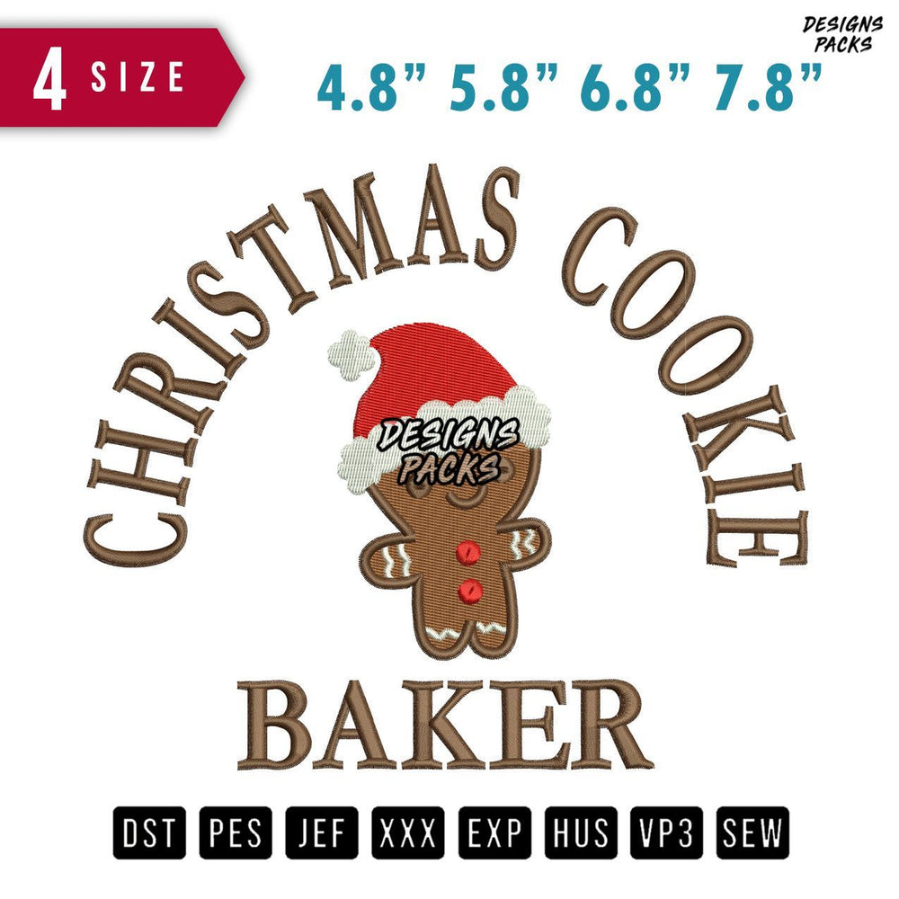 Christmas Cookie Baker Embroidery Design