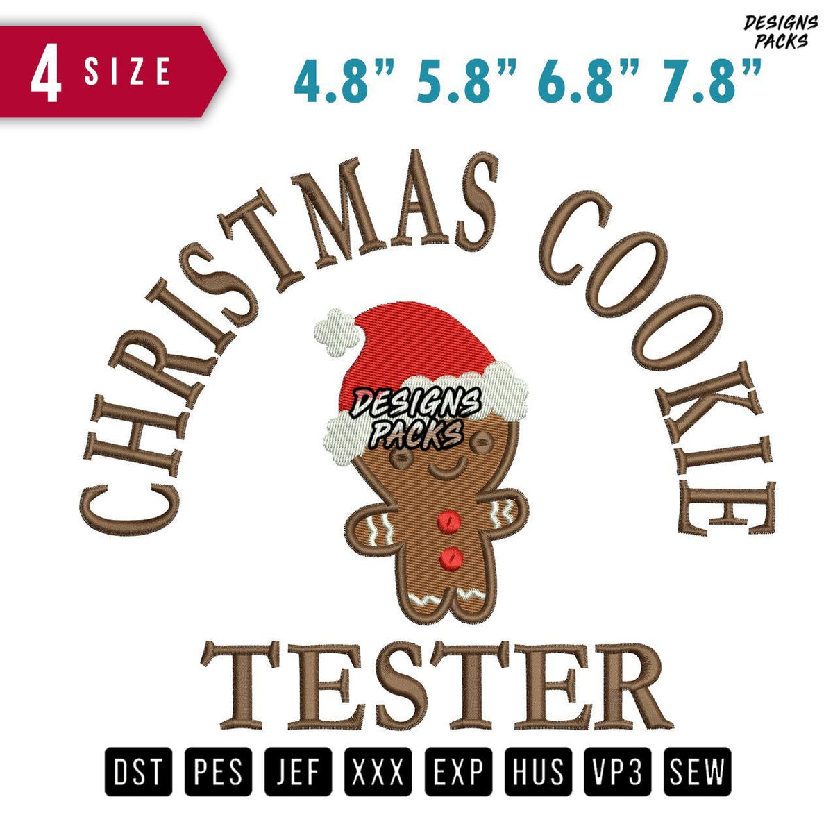 Christmas Cookie Tester Embroidery Design