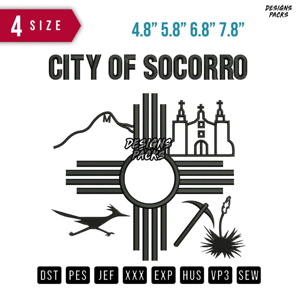 City Of Socorro Embroidery Design