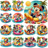 12 Summer Mickey Cartoon Floating Designs Bundle PNG