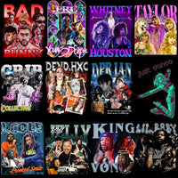 Load image into Gallery viewer, 38 Music Mix Pop Rap Kpop Stars Bootleg Designs Bundle PNG
